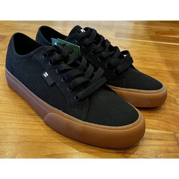 DC Manual Up Skater Shoes Size 8.5 Men’s Black Tan Lace - Picture 2 of 13